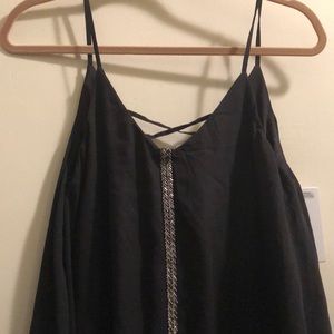 Silver and black beaded tank top